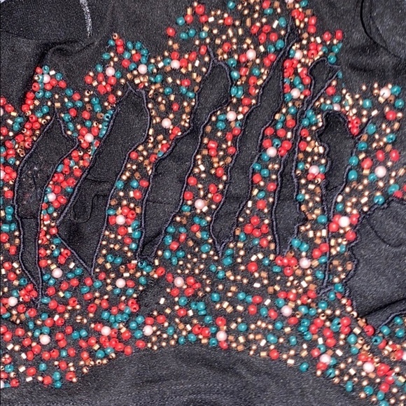 Anthro  beaded one shoulder sleeve blouse - Picture 3 of 16